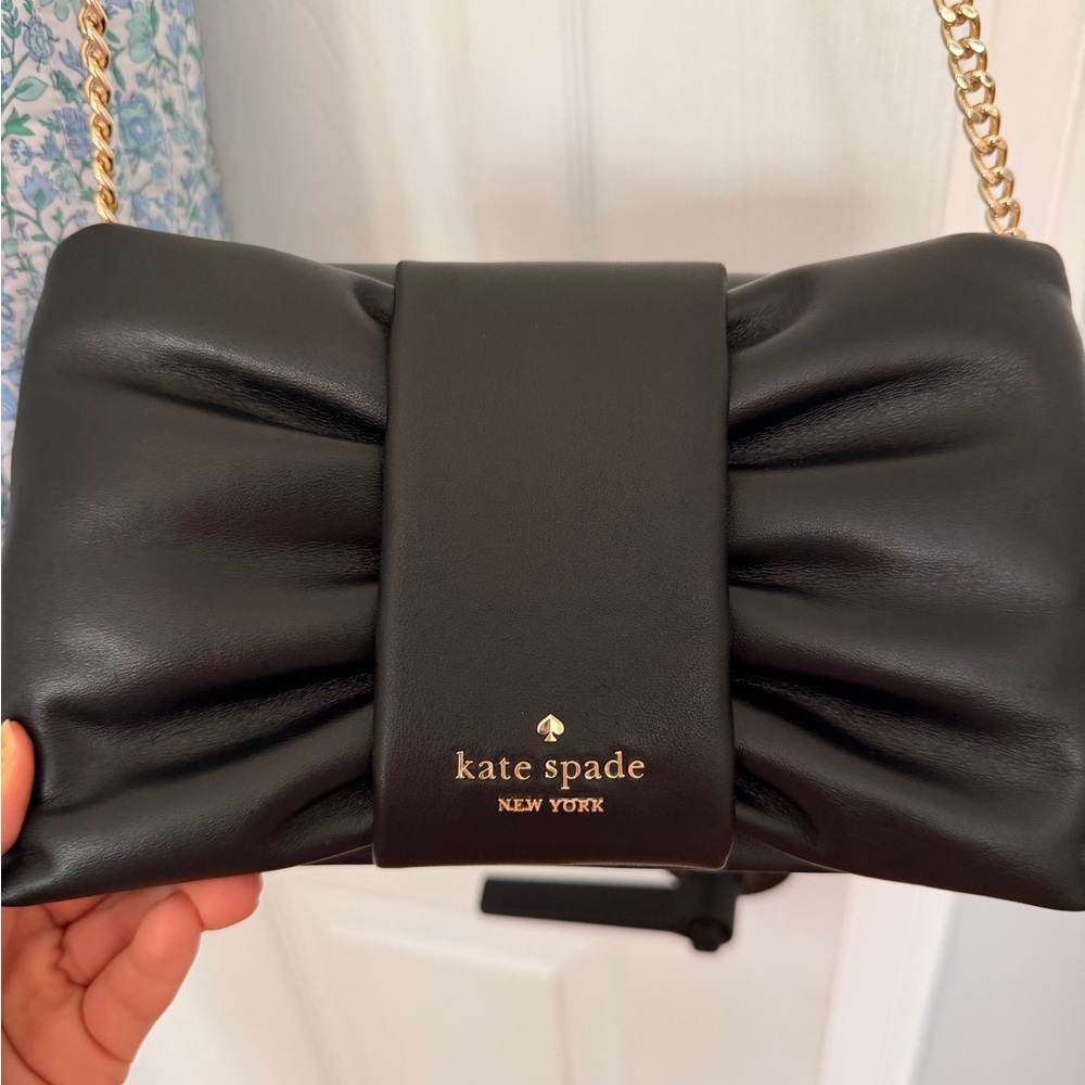 Kate Spade Black Clutch with Gold Chain - Picture 3 of 6